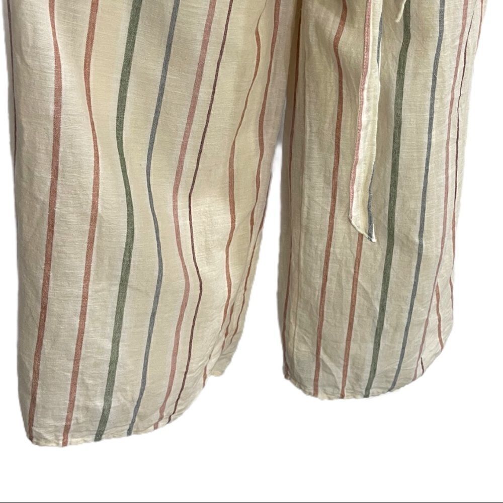 American Eagle Striped V-Neck Sleeveless Tie Waist Jumpsuit Sz S - Picture 4 of 13